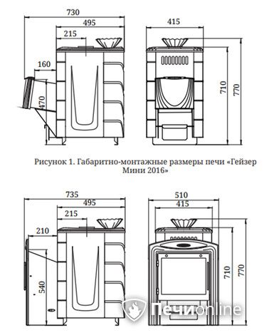 Дровяная банная печь TMF Гейзер Мини 2016 Inox ДА ЗК ТО терракота в Алапаевске