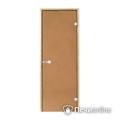 Дверь для бани Harvia Стеклянная дверь для сауны 7/19 коробка сосна бронза  D71901М в Алапаевске